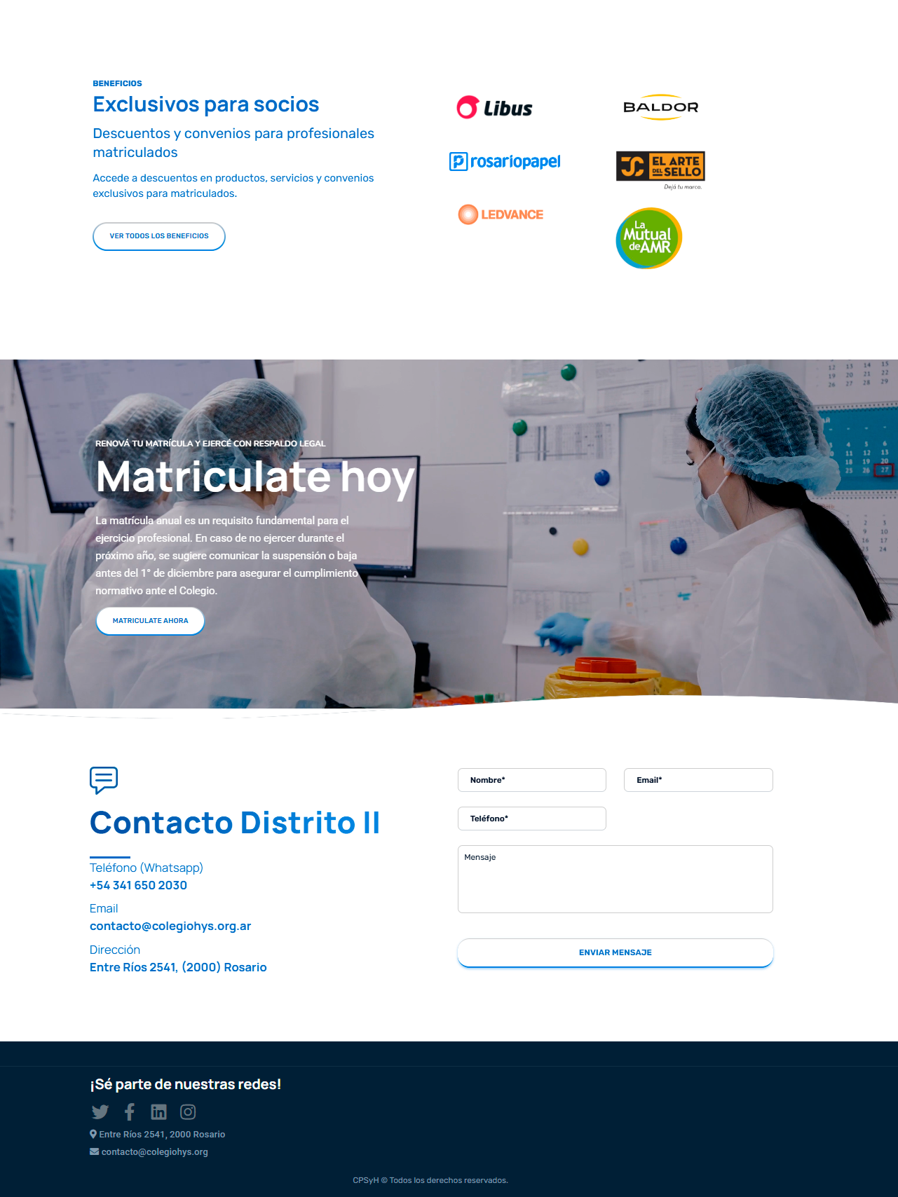 Colegio de Higiene — Beneficios, matriculación y contacto